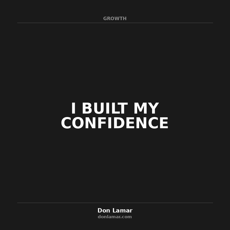 I BUILT MY CONFIDENCE